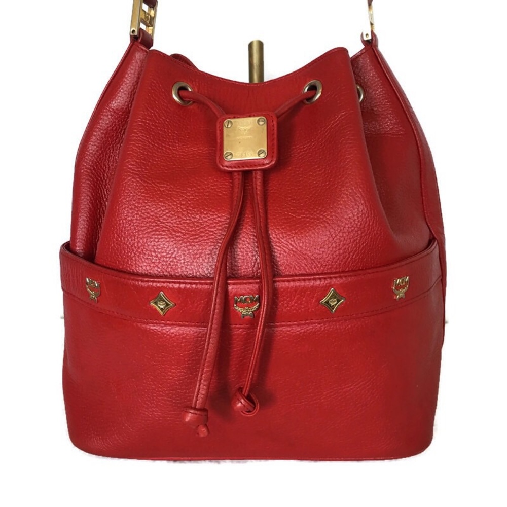 MCM Red Bucket Crossbody Bag with Wallet - Picture 3 of 15